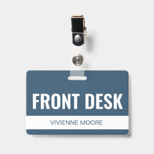 Simple Basic Custom Hotel Front Desk Employee ID Badge