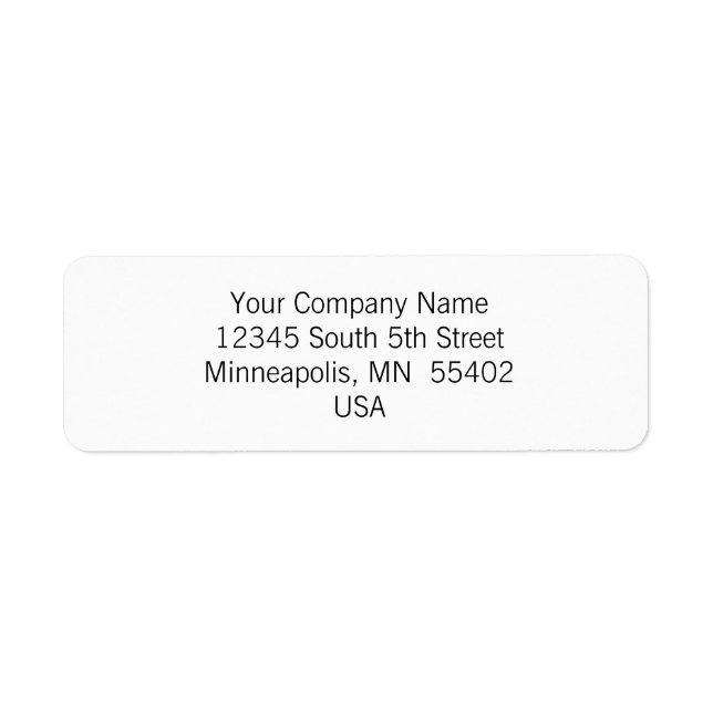 Simple & Basic Custom Return Address Labels (Front)