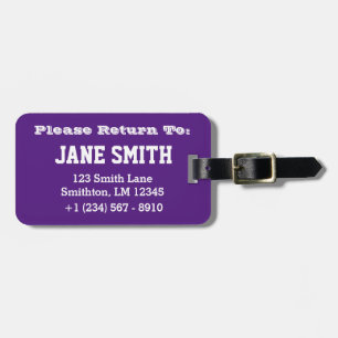 Simple Basic (Dark Purple) Luggage Tag