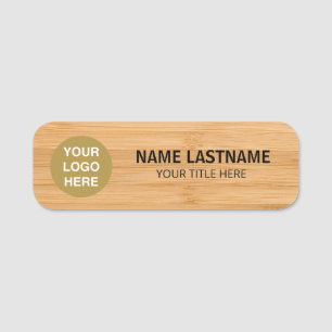 Simple Basic Faux Gold Title Safety Pin Magnetic N Name Tag