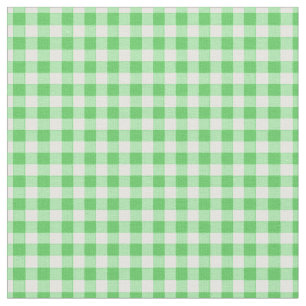 Simple Basic Green Gingham Fabric