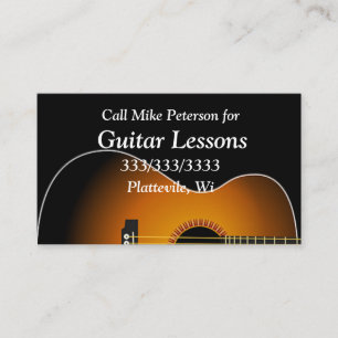 Simple Basic Guitar Lessons Business Card