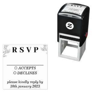 Simple Basic Ivy Floral Wedding Self-inking Stamp