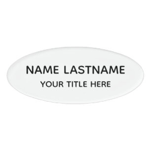 Simple Basic Minimal White Modern Black Title Name Tag