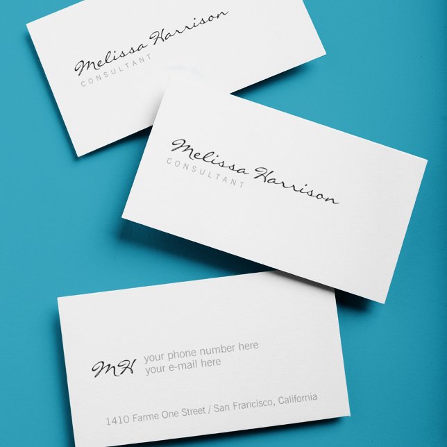 simple basic minimalist modern professional white business card (simple & elegant)