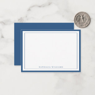 Simple Basic Navy Blue Border Stationery Card