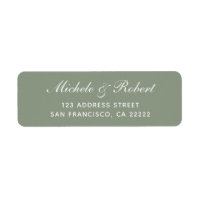 Simple Basic Olive Green Address Label