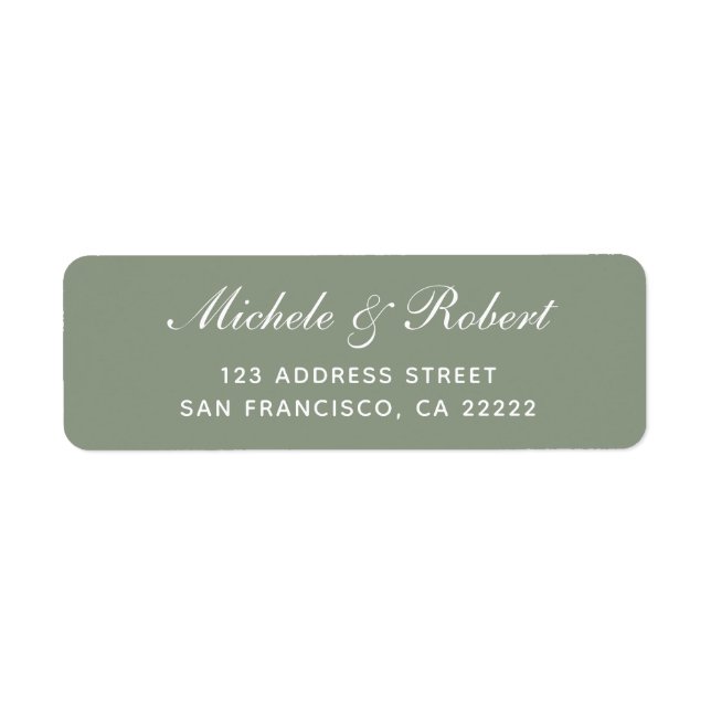 Simple Basic Olive Green Address Label (Front)