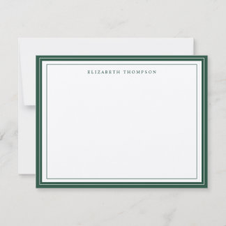 Simple Basic Personalised Emerald Green Border Card