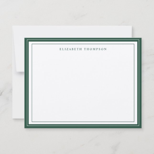 Simple Basic Personalised Emerald Green Border Card (Front)