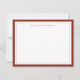 Simple Basic Personalised Red Thick Border Card