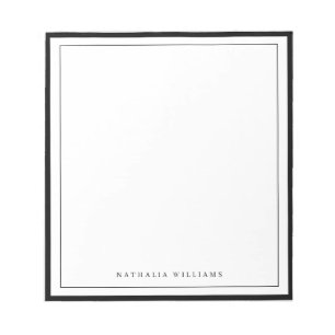 Simple Basic Personalize Black Border Stationery Notepad