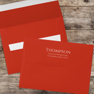 Simple Basic Plain Red Minimalist Return Address Envelope
