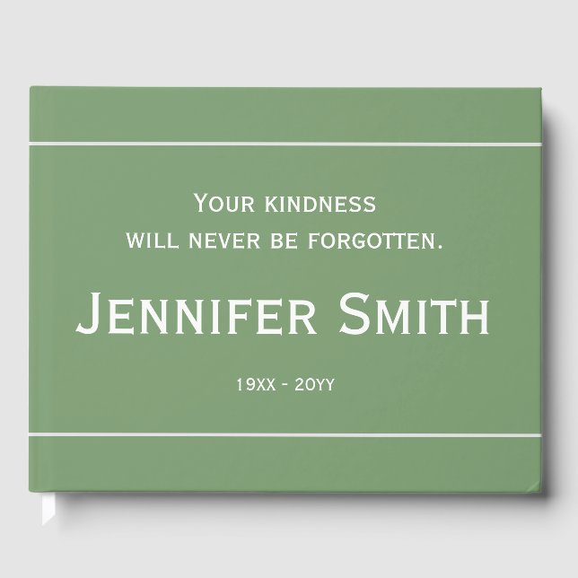 Simple, Basic Sympathy Guestbook (Front)