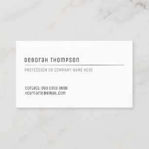 simple basic white clear and clean pro business card