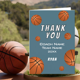 Simple Basketball Ball Thank you Coach 