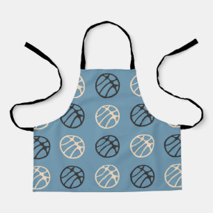 Simple Basketball Blue Basket Player Fan Kids Apron