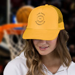 Simple Basketball Club Name Custom Logo  Trucker Hat<br><div class="desc">Simple Basketball Club Name Custom Logo  Easily add your logo in the centre and personalise the text curved above and below. Click the edit  further option to change the text colour and font if you wish, </div>