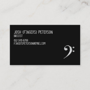 Simple Bass Clef Bassist Business Card