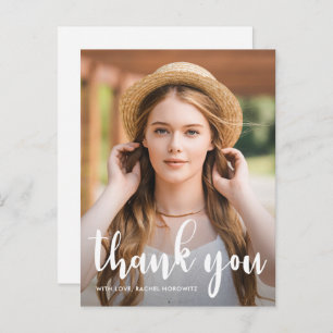 Simple Bat Mitzvah Thank You Star of David Photo Postcard