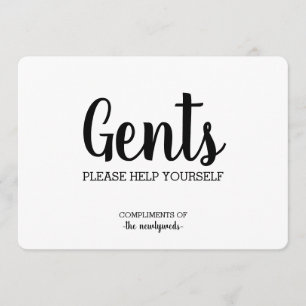 Simple Bathroom Basket Sign-Gents Invitation