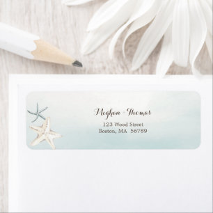 Simple Beach Dusty Blue Personalize Return Address