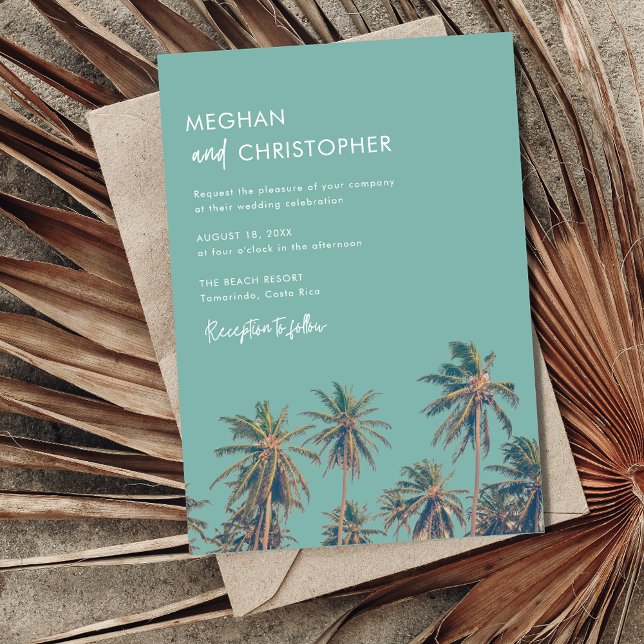 Simple Beach Photo Destination Wedding Invitation (Creator Uploaded)