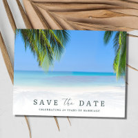 Simple Beach Vow Renewal Save the Date
