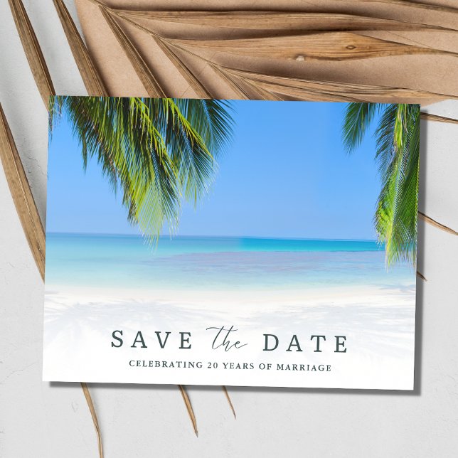 Simple Beach Vow Renewal Save the Date Announcement Postcard (Simple Beach Vow Renewal Save the Date Announcement Postcard)