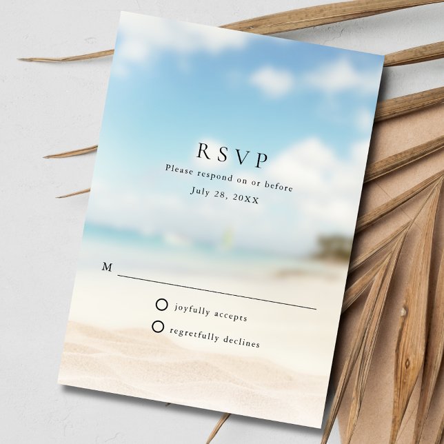 Simple Beach Wedding RSVP Card (Simple Beach Wedding RSVP Card)