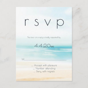 Simple beach wedding rsvp postcards