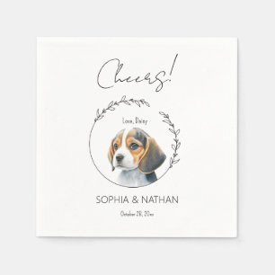 Simple Beagle Puppy Dog Wedding Cocktail Napkins