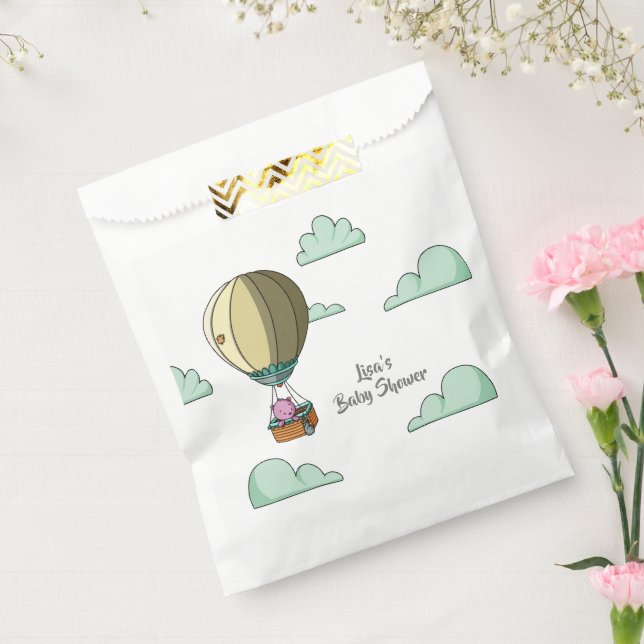 Simple Bear Hot Air Balloon Baby Shower Favour Bags (Sealed)