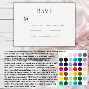 Simple Beautiful Black & White Modern Wedding RSVP Card