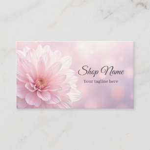 Simple Beautiful Elegant Realistic Pink Floral Pho Business Card