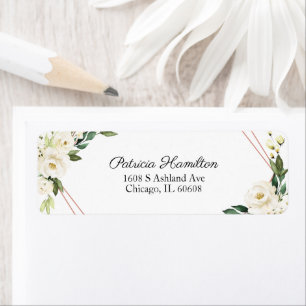 Simple Beautiful Greenery Geometric White Flowers 