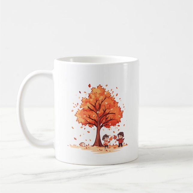 Simple Beauty Autumn Charming Whimsical Children Coffee Mug (Left)