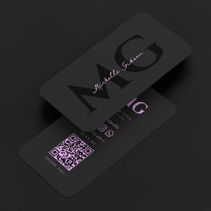 Simple Beauty Consultant Aesthetician Black Purple Business Card