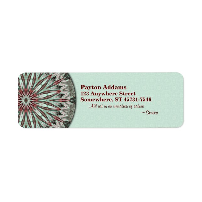 Simple Beauty Mandala - Return Address  Label (Front)