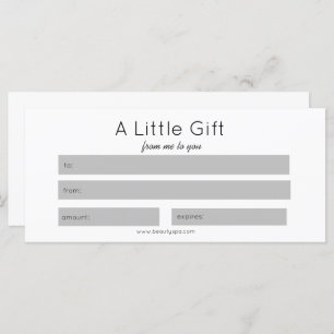 Simple Beauty Salon Makeup Custom Gift Certificate