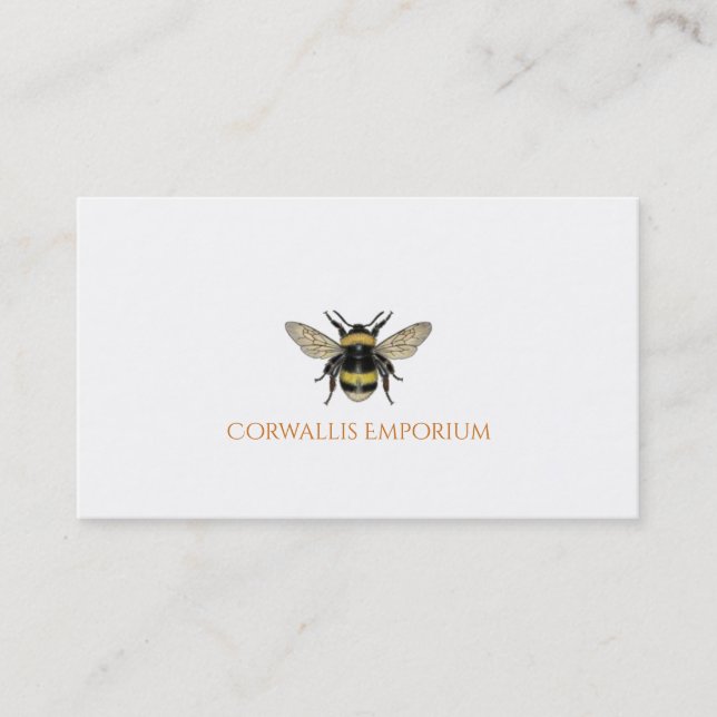 Simple Bee Yellow Gold Retail Business Card (Front)