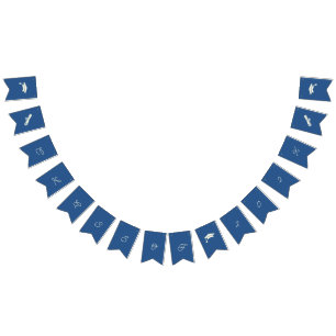 Simple Beige And Blue Customisable Graduation Bunting