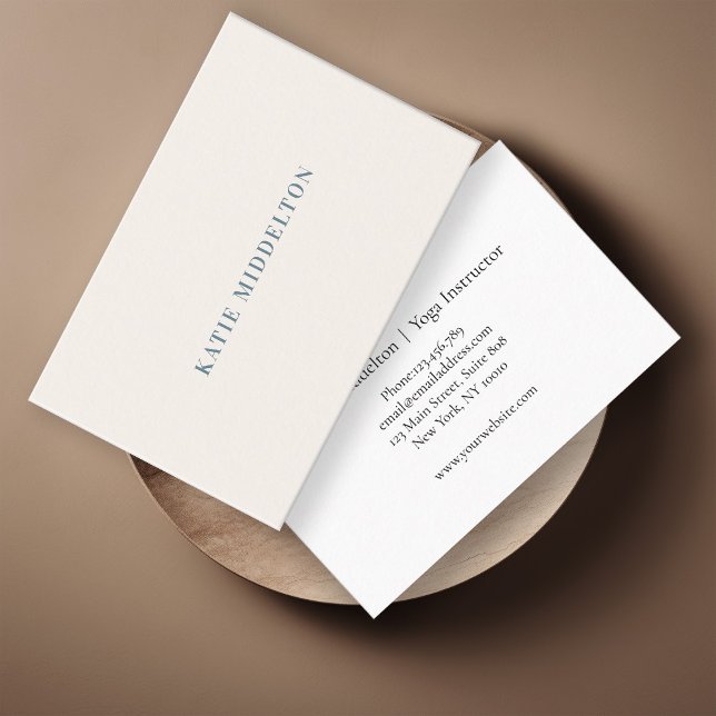 Simple, beige  blue  card (Creator Uploaded)