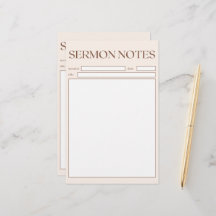 Simple Beige Christian Sermon Notes For Church