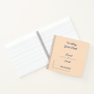 Simple Beige Custom Wedding Guest Notebook
