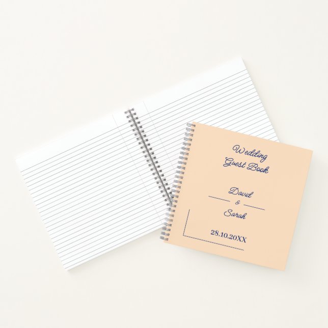 Simple Beige Custom Wedding Guest Notebook (Inside)