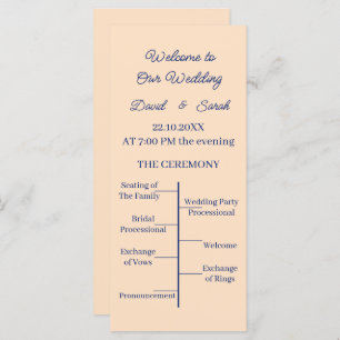Simple Beige Custom Wedding Program