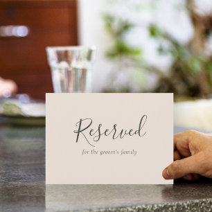 Simple Beige Elegant Wedding Reserved Sign