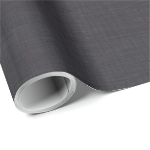 Simple Beige Linen Black Texture  Wrapping Paper