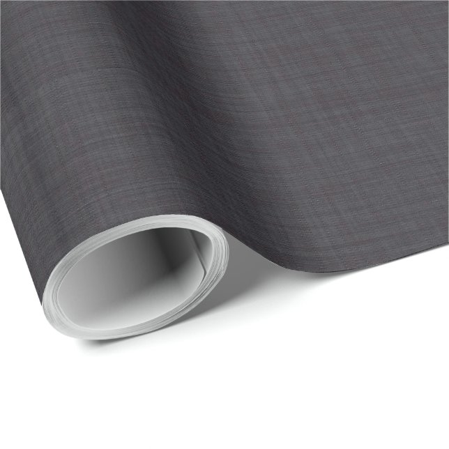 Simple Beige Linen Black Texture  Wrapping Paper (Roll Corner)